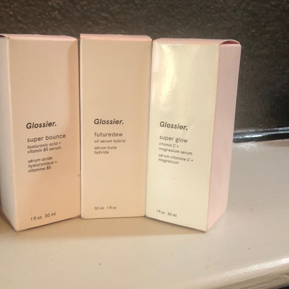 Glossier Super Bounce, Futuredew and Super Glow C+